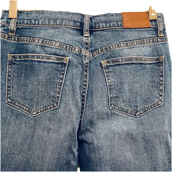 JOHNNY WAS Medium Wash Straight Leg Midrise Rise Blue Jeans Sz 25 - Picture 5 of 6